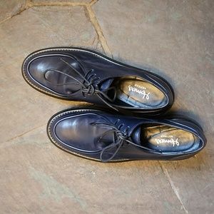 Homers Artisan platform oxfords, navy